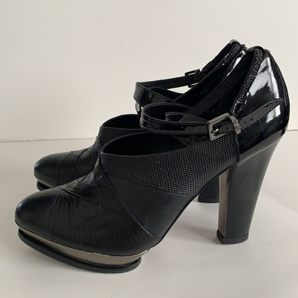 BCBG MaxAzria Leather Ankle Strap Platforms Shoes - Picture 11 of 16